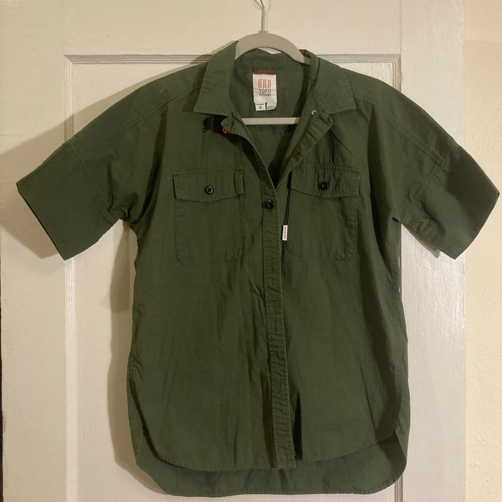 Topo designs cotton short sleeve button up